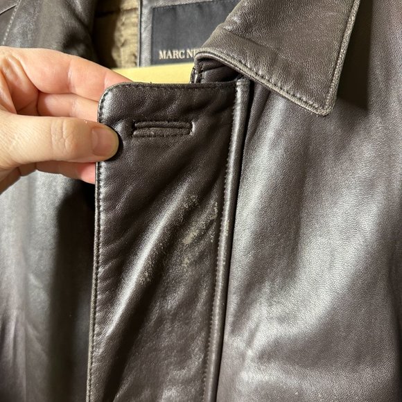 Marc New York Andrew Marc Brown Leather Jacket Men's Medium - Picture 3 of 7